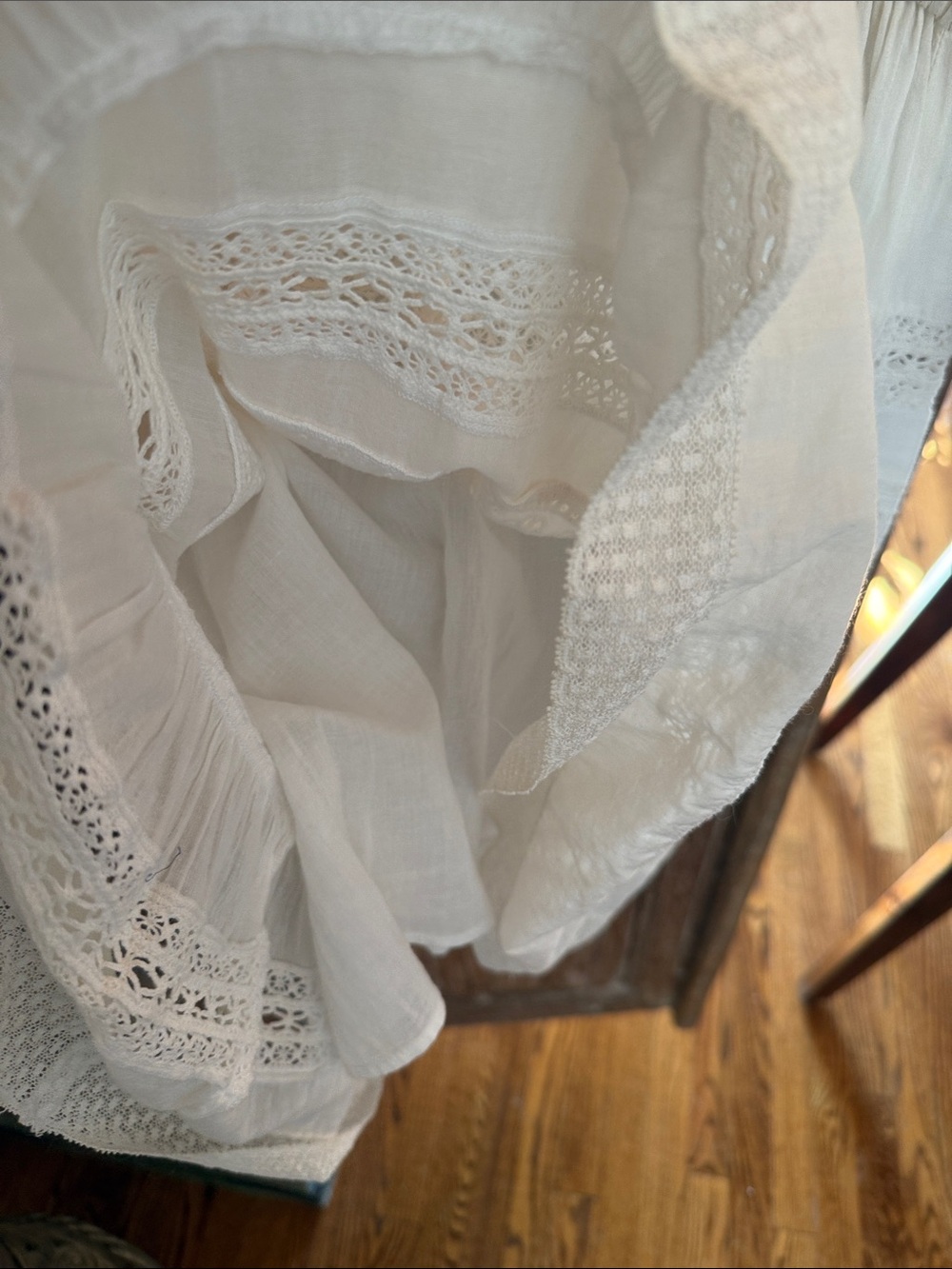 Sea New York White Lace Ruffle Midi Dress size 4 - Picture 8 of 9